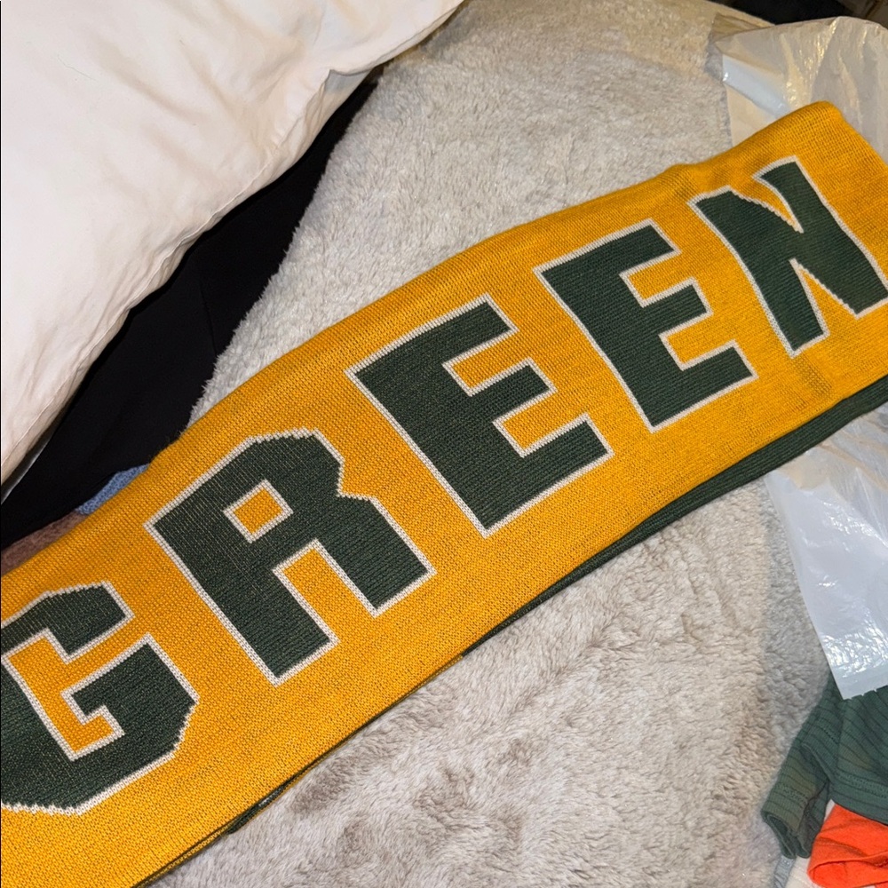 Bold Yellow and Green Knit Scarf